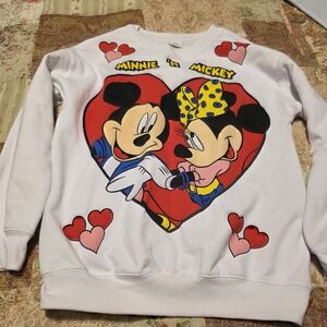 Minnie & Mickey White Sweatshirt